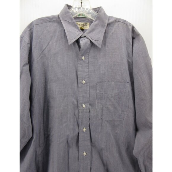 VINTAGE Paul Stuart Shirt 16 Button Up Micro Houndstooth Large USA - Picture 2 of 10